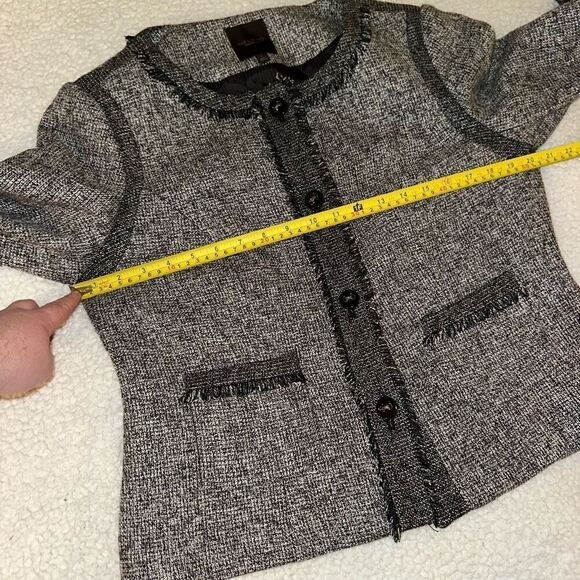 The Limited Women’s Gray Black Tweed Blazer Jacket Large EUC - Picture 9 of 12